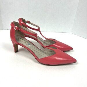 Boden Hot Pink T Strap Kitten Heel Sandals 38.5 US 8 Mary Jane Shoes Feminine